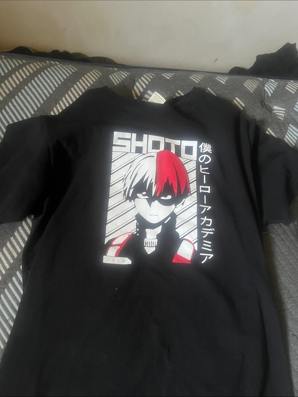 Black Shoto Graphic T-Shirt - Anime Character Print
